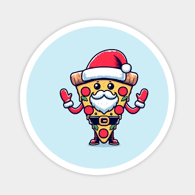 Funny Santa as Pizza Xmas, Love Pizza Magnet by logiamerch